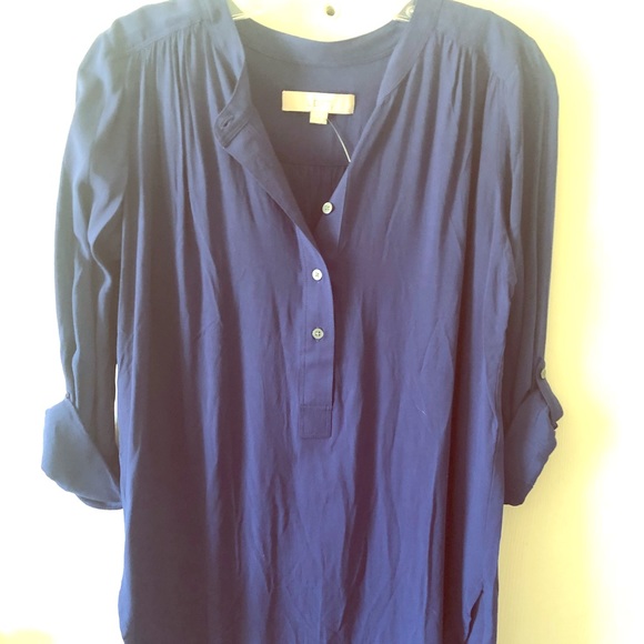 LOFT Tops - Blue Long-Sleeve Tunic